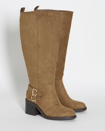 Pepper Block Heel Knee High Boots - Wide Fit (E) & Curvy Calf | Simply Be