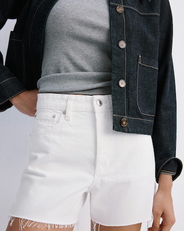 Mango Denim Shorts With Frayed Hem