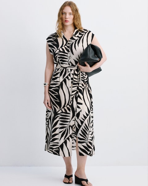 Mango Printed Shirt Dress
