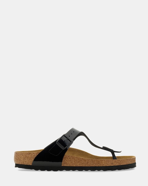 Birkenstock Gizeh Black Patent Sandals - Standard Fit (D)