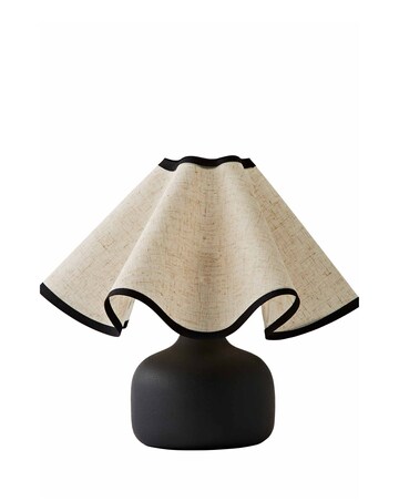 ValueLights Emilia Black Table Lamp with Black Trim Shade