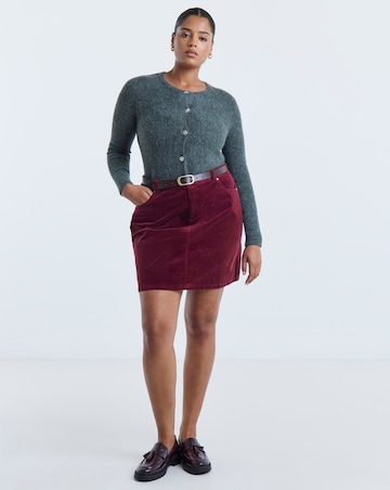 Burgundy Cord Mini Skirt