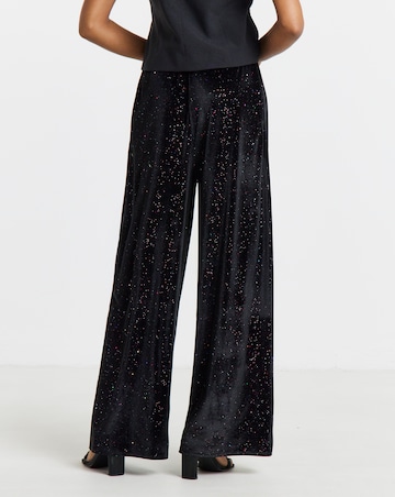 Twisted Wunder Glitter Velvet Wide Leg Trouser