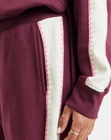 Simply Be Chocolate Whipstitch Side Stripe Jogger