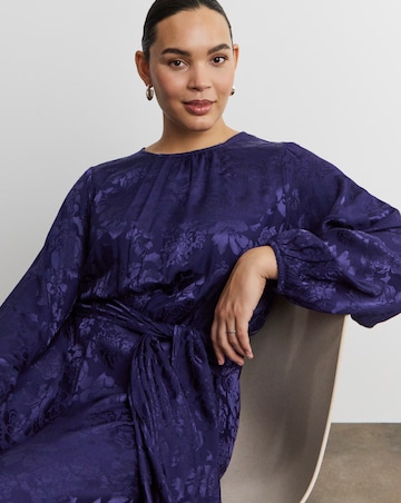 Joanna Hope Jacquard Tie Waist Dress