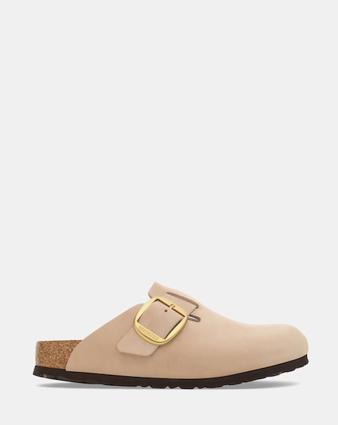 Birkenstock Boston Sandcastle Nubuck Big Buckle Sandals - Standard Fit (D)