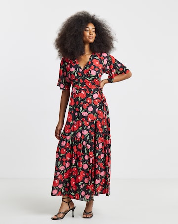 Simply Be Floral Print Wrap Midaxi Dress