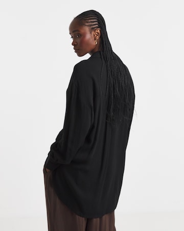 Simply Be Black Crinkle Shirt