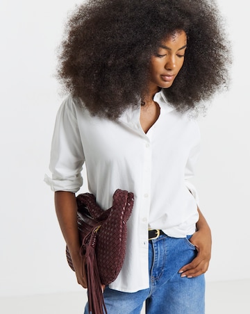 White Relaxed Cotton Poplin Shirt