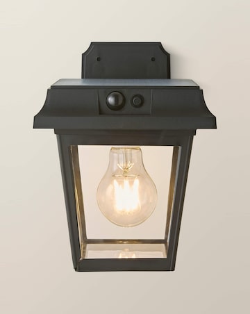 ValueLights Solar Powered LED Matte Black Sensor Outdoor Wall Light