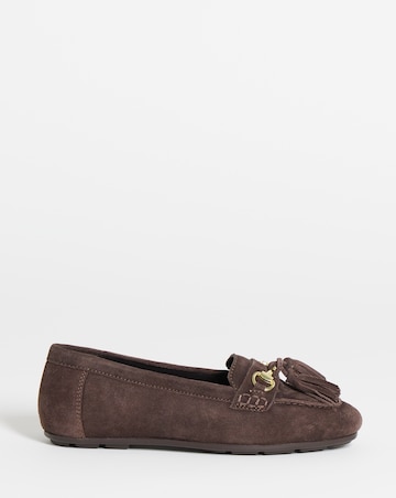 Heavenly Soles Prague Suede Diving Moccasin - Extra Wide Fit (EEE)