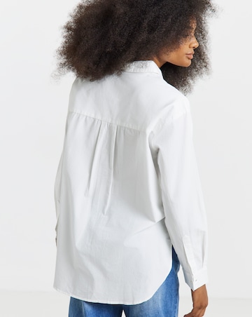 White Relaxed Cotton Poplin Shirt