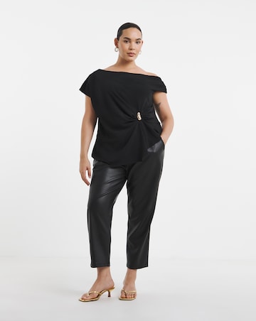 Simply Be Black Ruched Detail Top