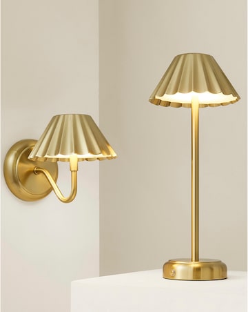 ValueLights Avery Gold Rechargeable LED Portable Table Lamp