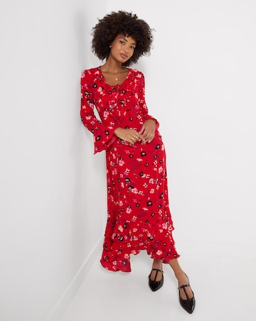 Joe Browns Petite Phoebe Long Sleeve Ruffle Maxi Dress