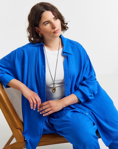 Simply Be Oversized Crinkle Shirt