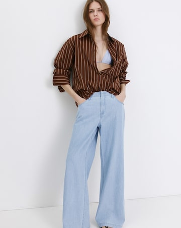 Mango Wide Leg Mid-Rise Jeans