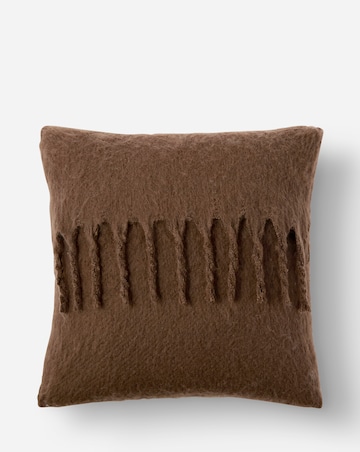 Faux Mohair Fringed Cushion