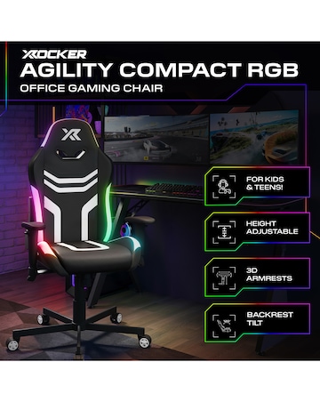 X Rocker Agility Compact PC Gaming Chair for Juniors with Neo Motion SYNC - RGB