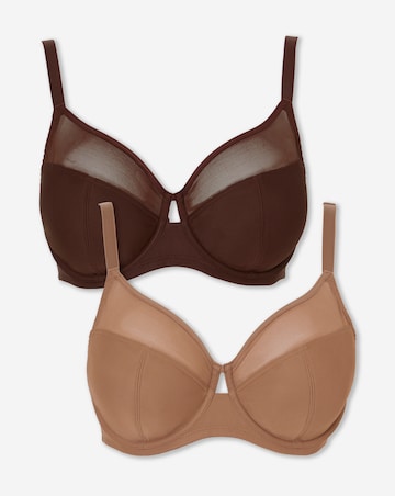 Pretty Secrets (2 Pack) Maisie Mesh Minimiser Wired Bras (D-H)
