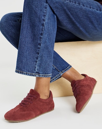 Luna Suede Retro Classic Lace Up Trainers - Extra Wide Fit (EEE)