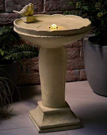 ValueLights Bird Bath Solar Powered Outdoor Water Fountain Feature Garden Light