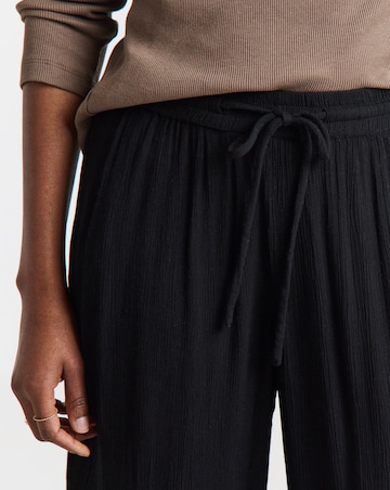 Simply Be Black Crinkle Wide Leg Trousers