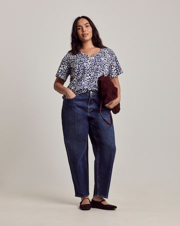 Julipa Petite Cotton Printed V-Neck T-Shirt