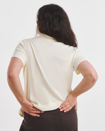 Simply Be Buttermilk Picot Polo Top