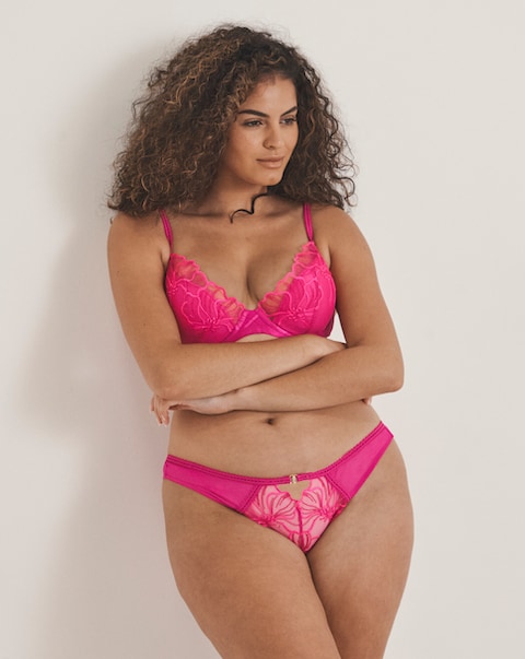 Ann Summers Floral Fling Brazilian Mid Pink