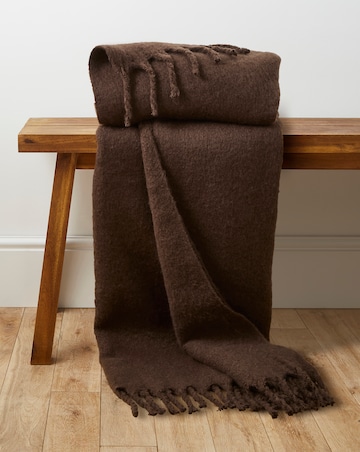 Faux Mohair Fringed Throw