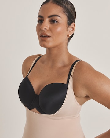 Spanx Everyday Seamless Medium Control Open Bust Bodysuit Soft Nude