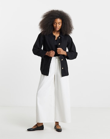 Simply Be Black Utility Button Through Jacket
