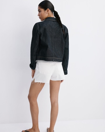 Mango Denim Shorts With Frayed Hem