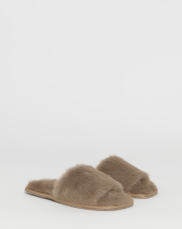 Maisie Fluffy Mule Slippers - Extra Wide Fit (EEE)