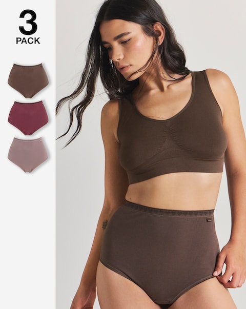 Slimma (3 Pack) Cotton Full Brief Knickers