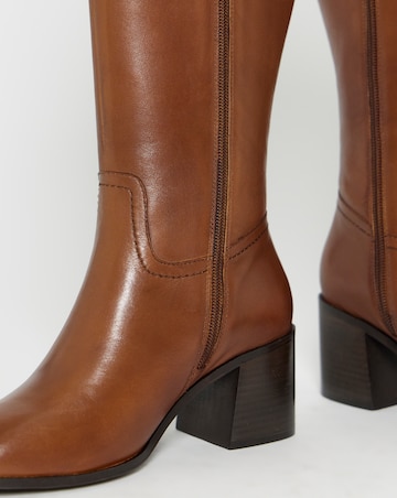Nessa Leather Heel Knee High Boots - Extra Wide Fit (EEE) & Super Curvy Calf