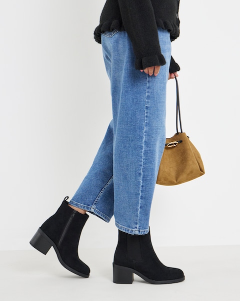 Aisha Block Heel Chelsea Ankle Boots - Extra Wide Fit (EEE)