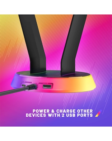 Stealth Light Up Charging Headset Stand - Glow Black