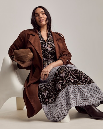 Julipa Mixed Print Tiered Midi Dress