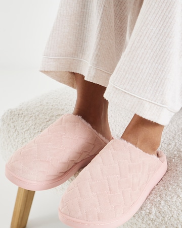 Marley Quilted Mule Slippers - Extra Wide Fit (EEE)