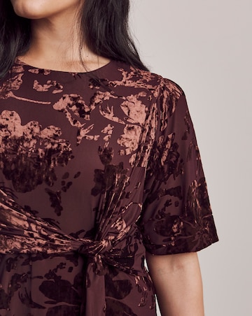 Julipa Petite Velour Burn Out Midi Dress