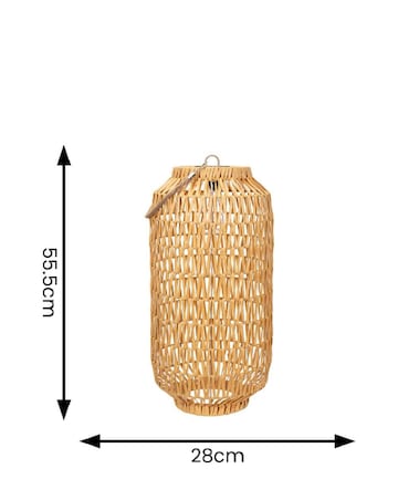 ValueLights Solar Powered Outdoor Natural Rope Lantern Garden Light Floor Lamp