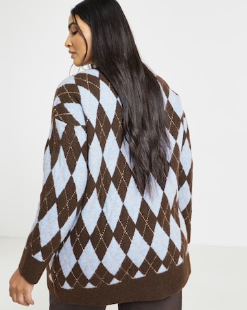 Argyle Boyfriend Cardigan