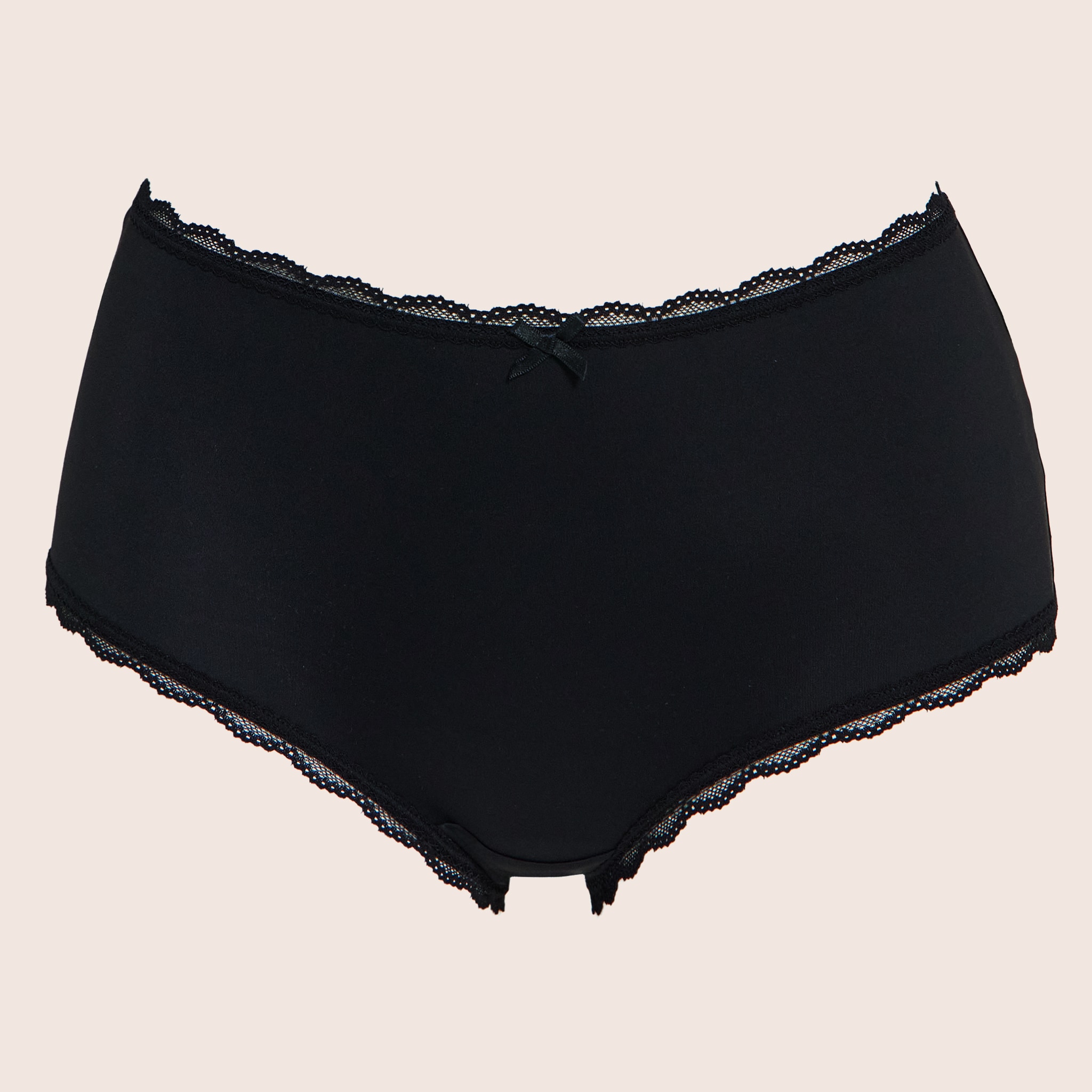 black knickers on peach background shorts