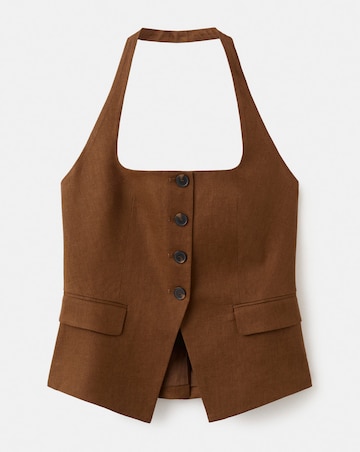 Mango Linen Suit Waistcoat