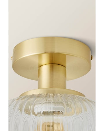 ValueLights Calpe Clear Glass Flush Ceiling Light