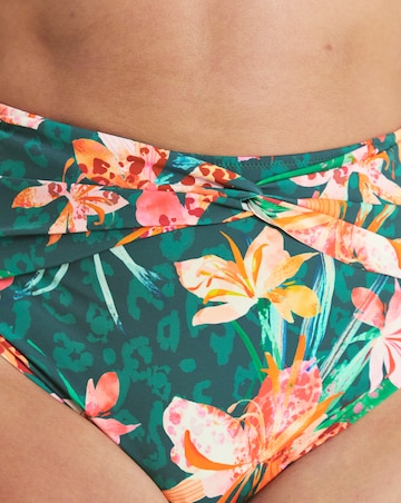 Magisculpt Floral Print Cross Front Firm Control Bikini Bottoms