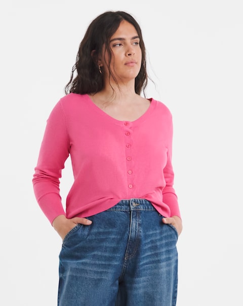 Fine Gauge Scallop Edge Cardigan