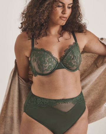 Pretty Secrets Lace Full Brief Knickers Green